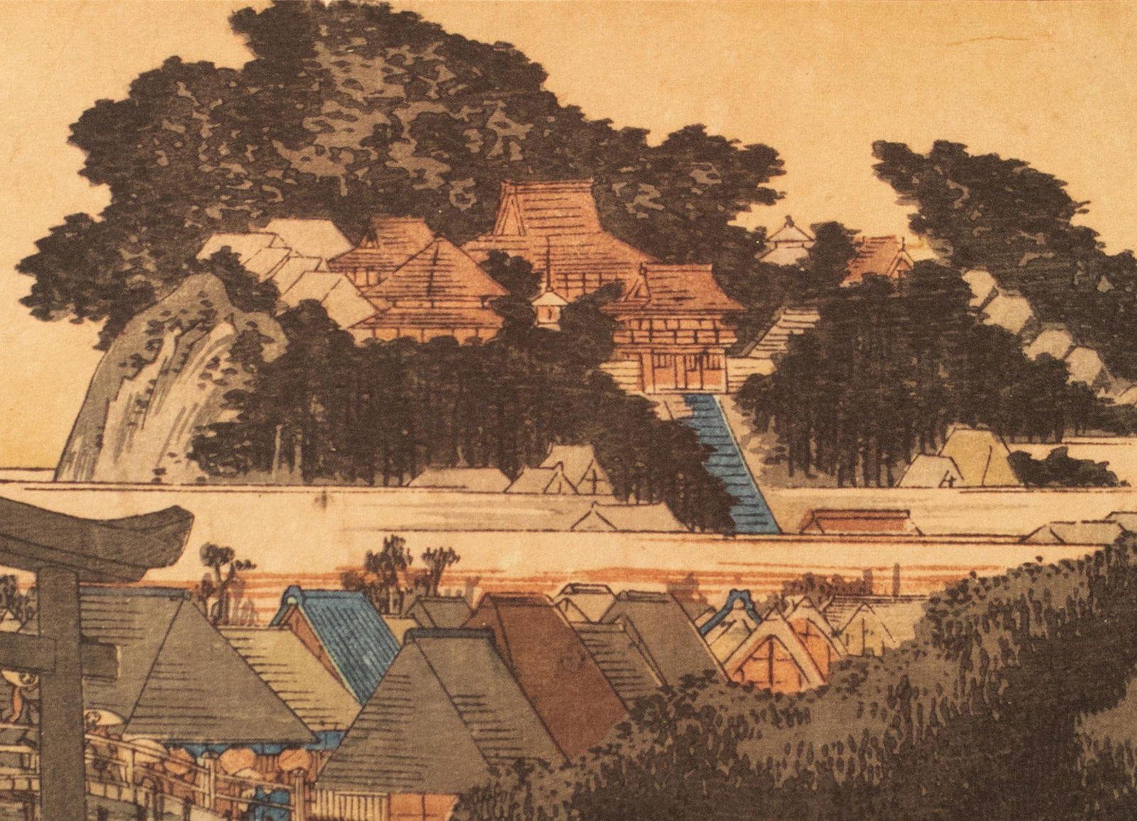 1960 After Hiroshige "The 53 Stations of Tokaido Road: 6th Station", Ukiyo-E Print From France - 8