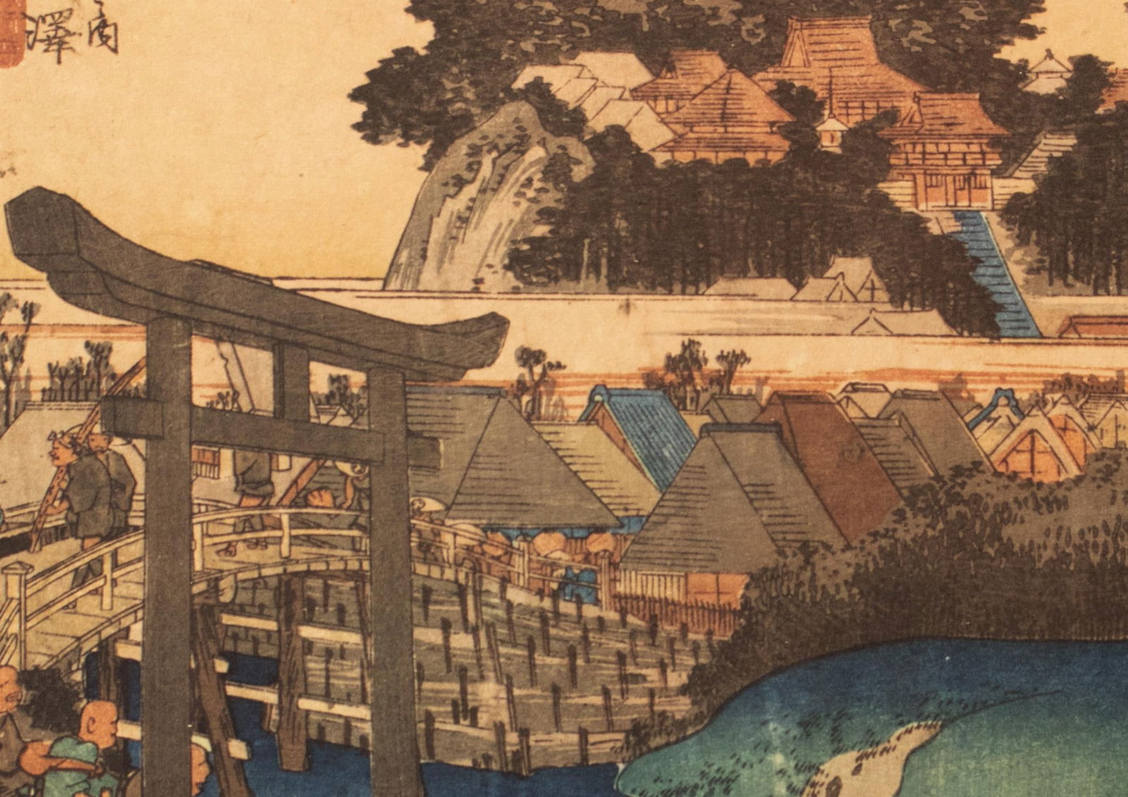 1960 After Hiroshige "The 53 Stations of Tokaido Road: 6th Station", Ukiyo-E Print From France - 9