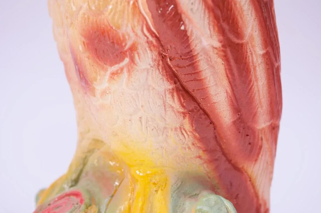 Mid-Century Carved and Painted Chalkware Owl - 11