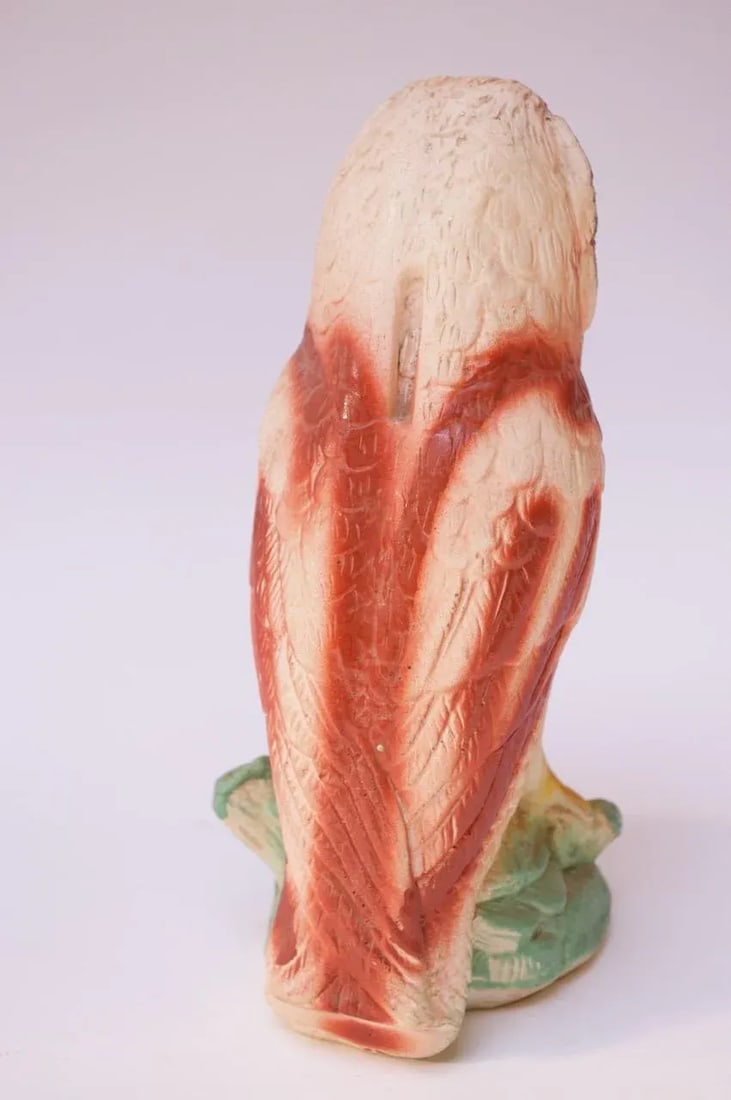 Mid-Century Carved and Painted Chalkware Owl - 4