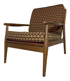 Mid Century Modern Danish Walnut Lounge Chair