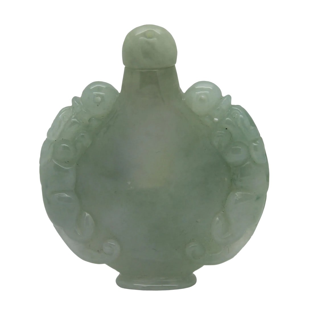 Jade Snuff Bottle With Pair of Foo Dog Chasing Lucky Ball (1 of 7)