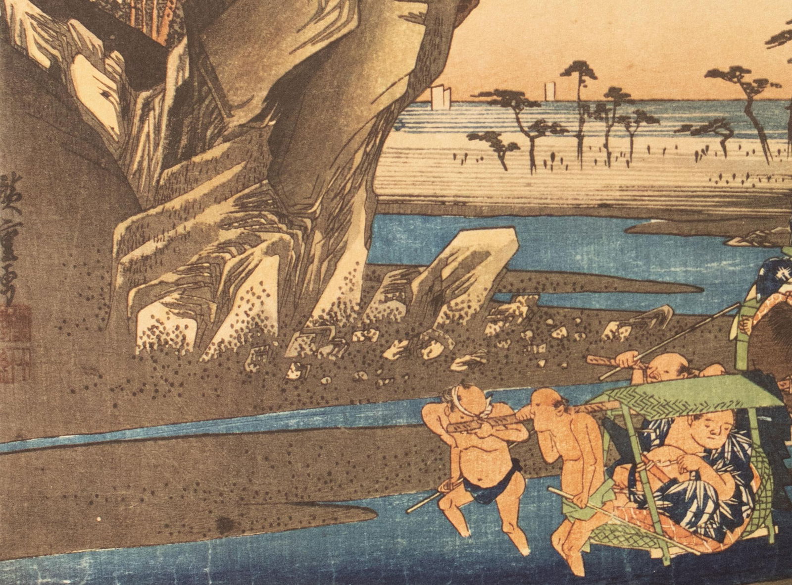 1960 After Hiroshige "The 53 Stations of the Tokaido Road: 17th Station", French Ukiyo-E Print - 6