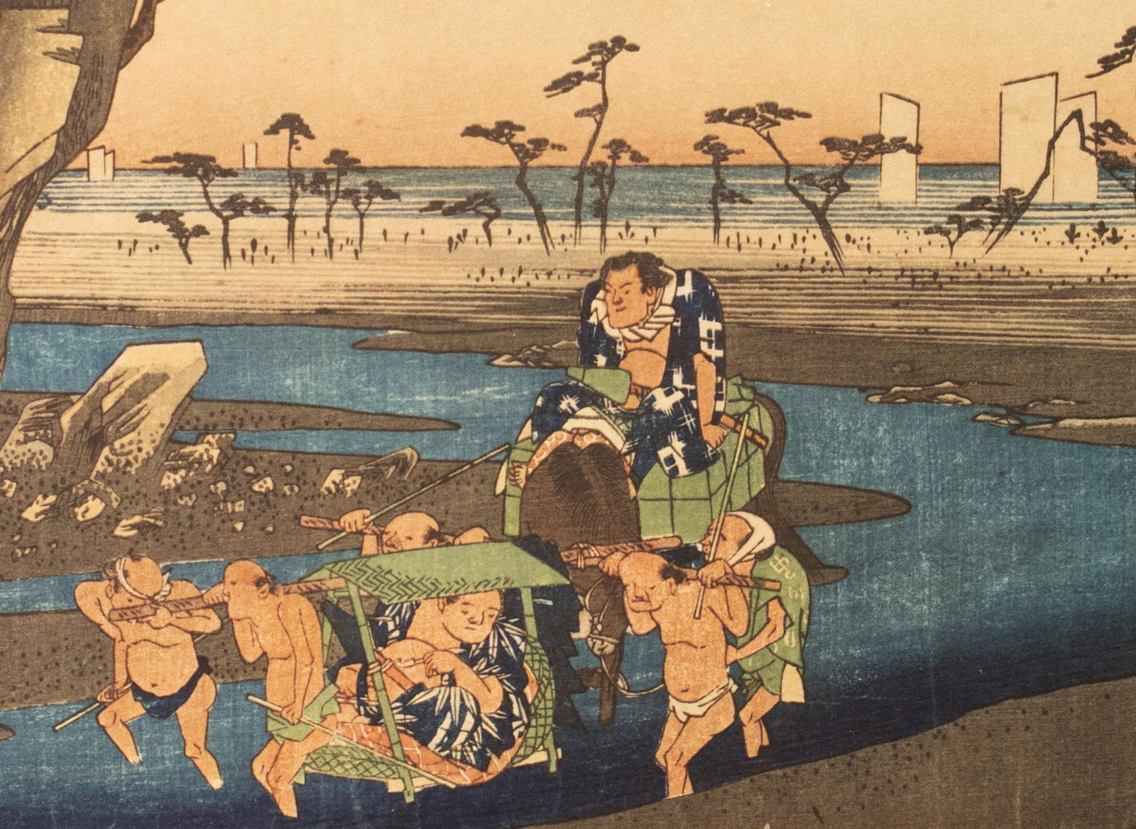 1960 After Hiroshige "The 53 Stations of the Tokaido Road: 17th Station", French Ukiyo-E Print - 7