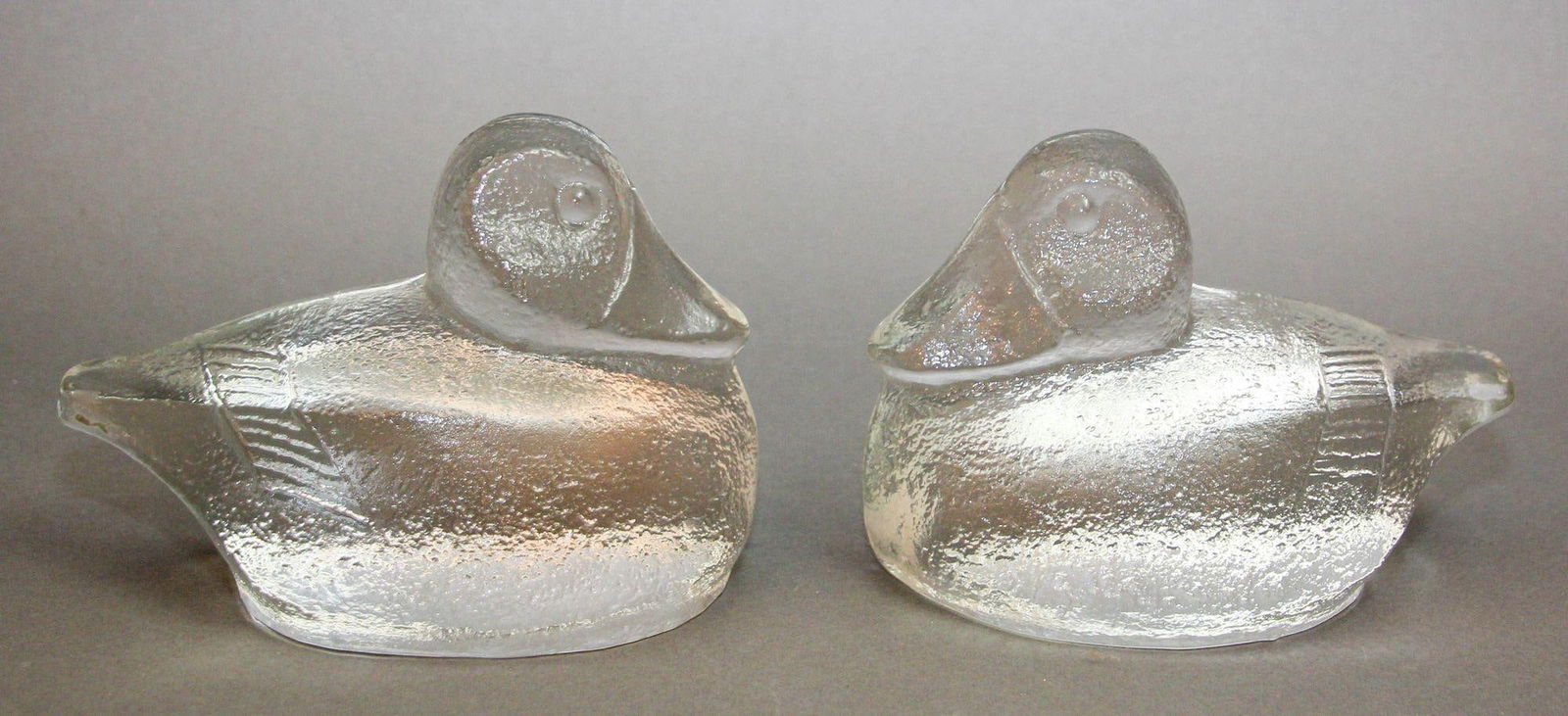 Vintage Blenko Usa Glass Duck Bookends a Pair From the 1980s - 6