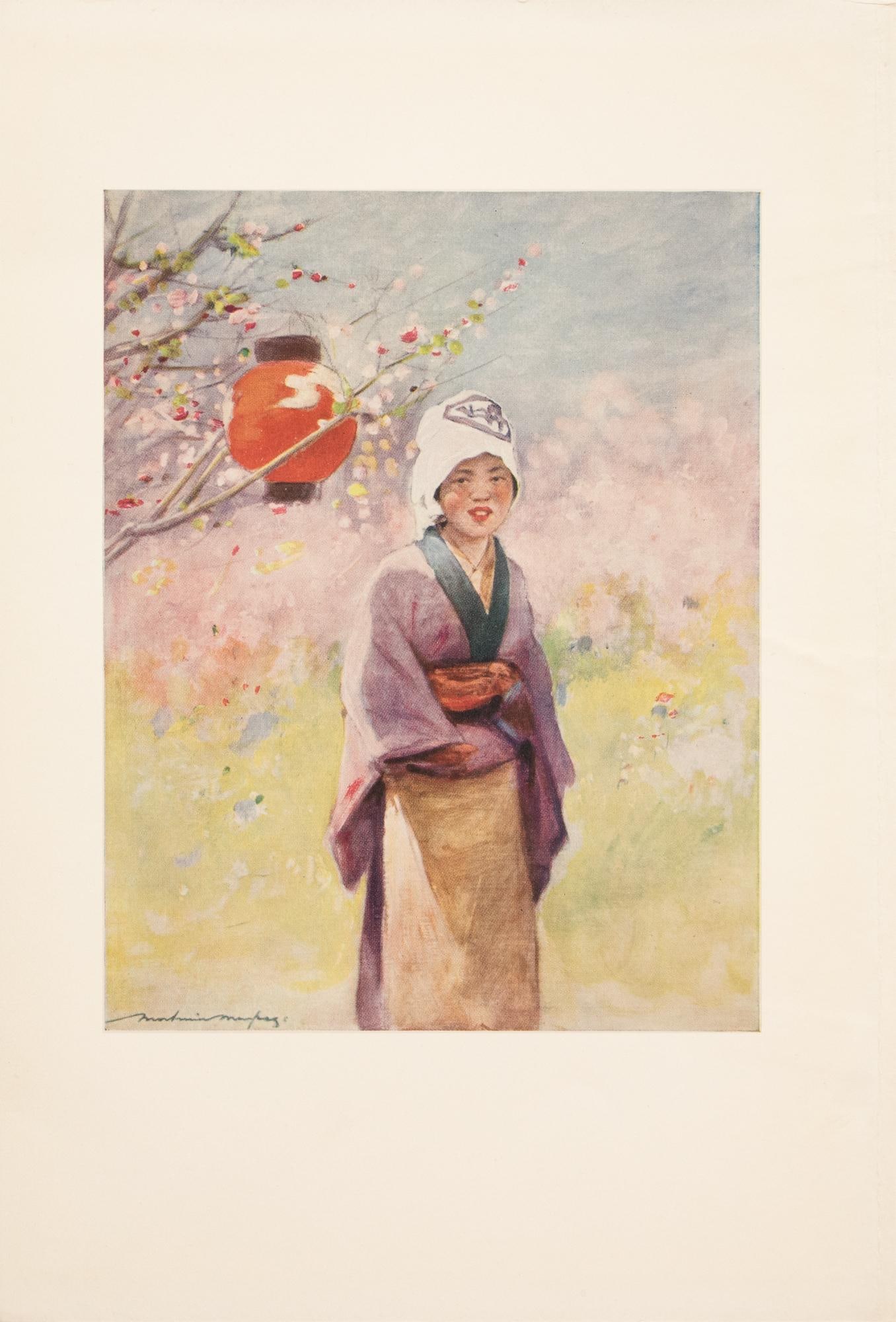1901 Mortimer Menpes, "Miss Pomegranate" Original Period Antique Print of Japan From London - 6