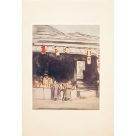 1901 Mortimer Menpes, "A Sign-Painter's" Original Period Antique Print of Japan From London