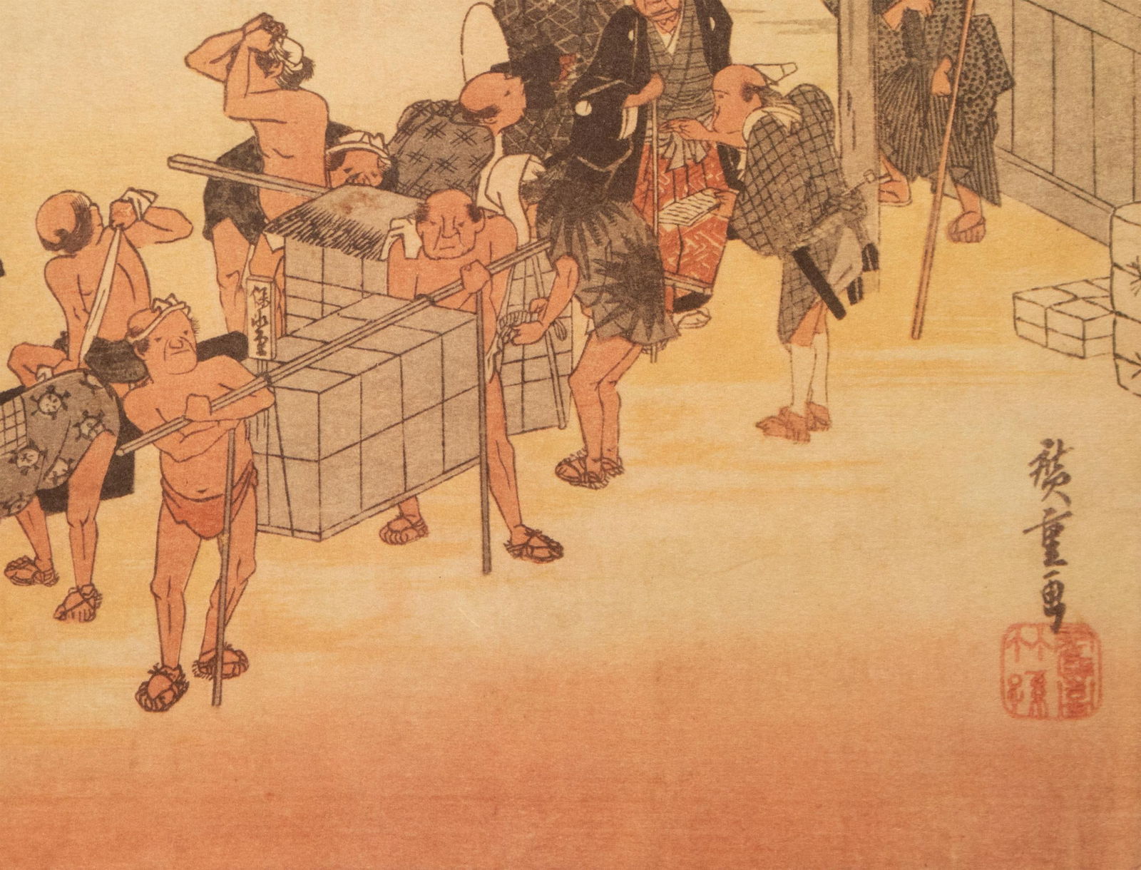 1960 After Hiroshige "The 53 Stations of Tokaido Road: 22nd Station", French Ukiyo-E Print - 7