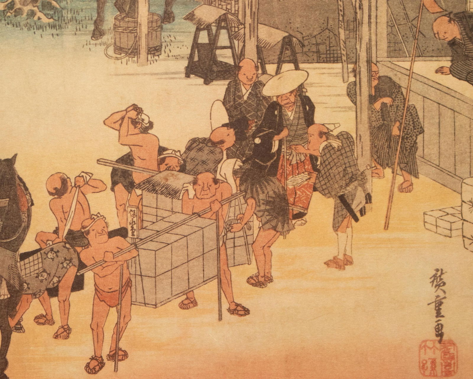 1960 After Hiroshige "The 53 Stations of Tokaido Road: 22nd Station", French Ukiyo-E Print - 9