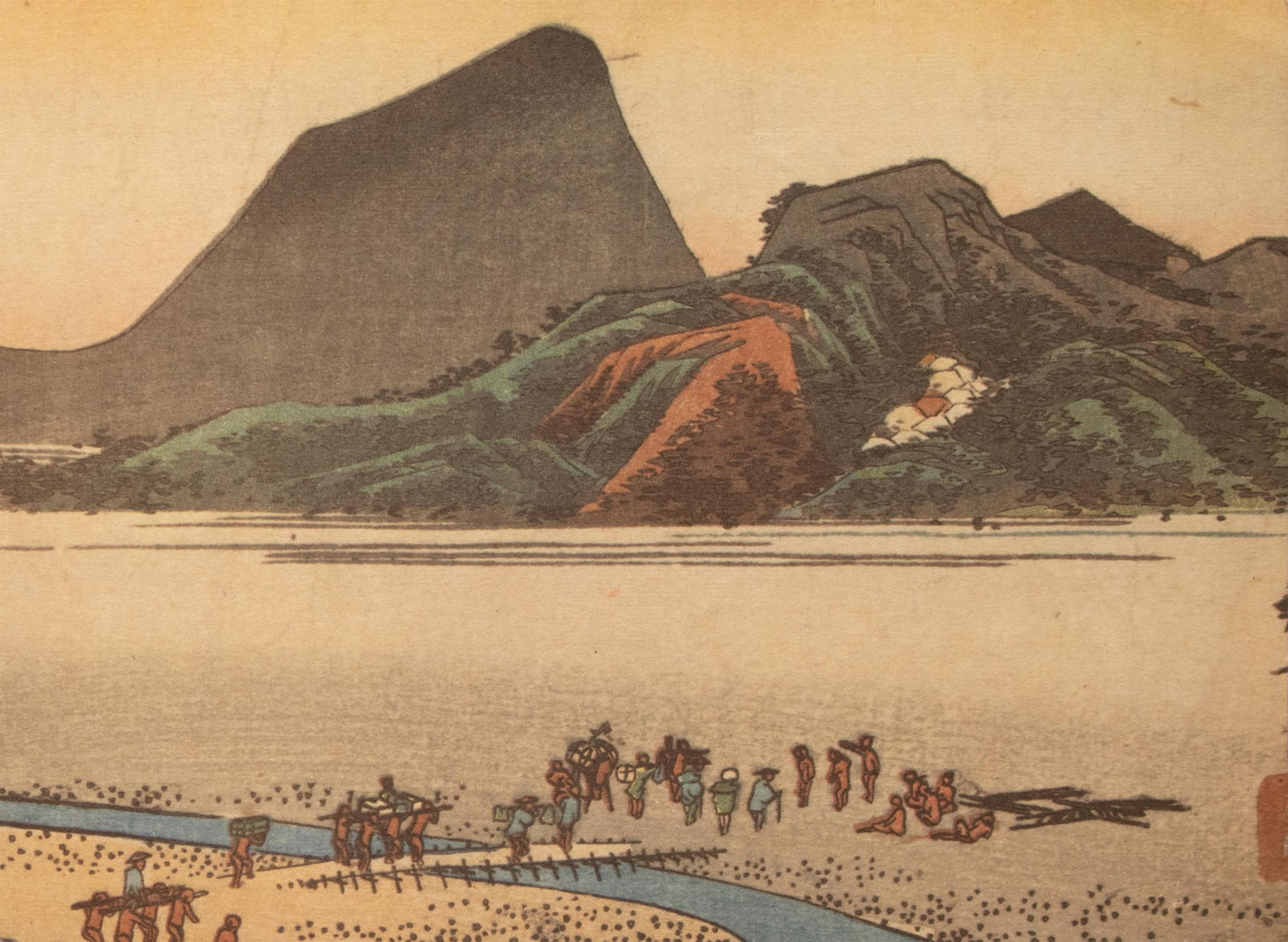 1960 After Hiroshige "The 53 Stations of the Tokaido Road: 24th Station", French Ukiyo-E Print - 5