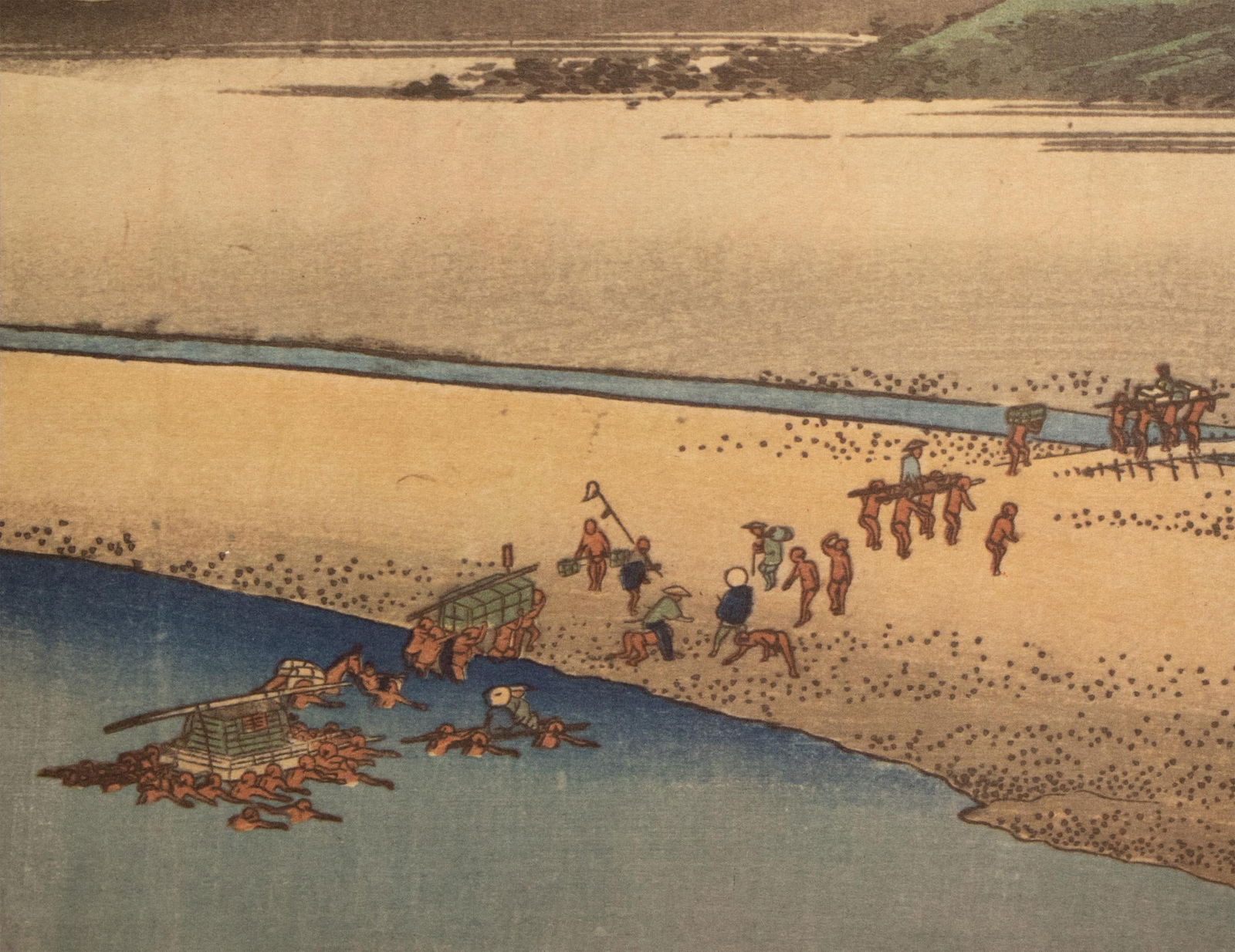 1960 After Hiroshige "The 53 Stations of the Tokaido Road: 24th Station", French Ukiyo-E Print - 6