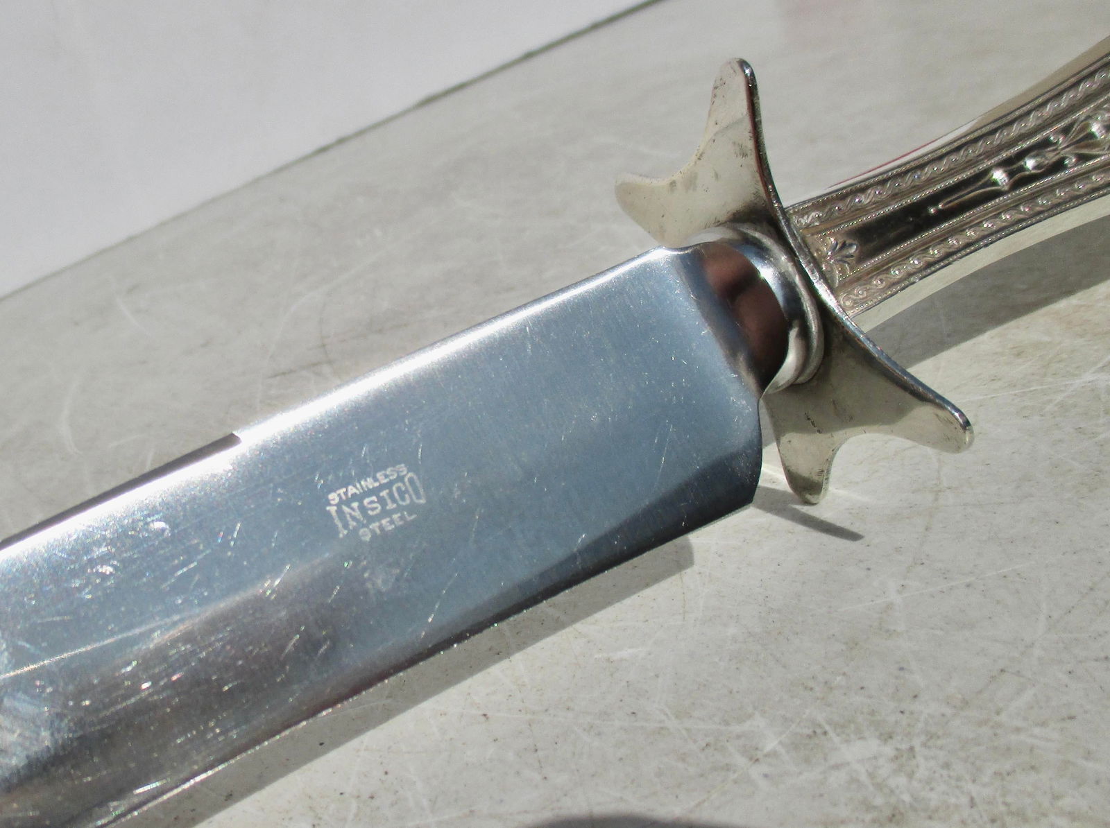 Large Carving Knife Sterling and Stainless Blade Circa 50s' - 4