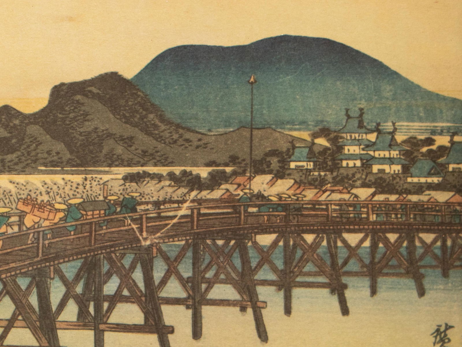 1960 After Hiroshige "The 53 Stations of Tokaido Road: 38th Station" French Ukiyo-E Print - 8