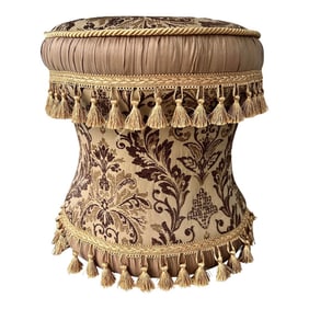 Hour Glass Shape Tassel Trimmed Footstool