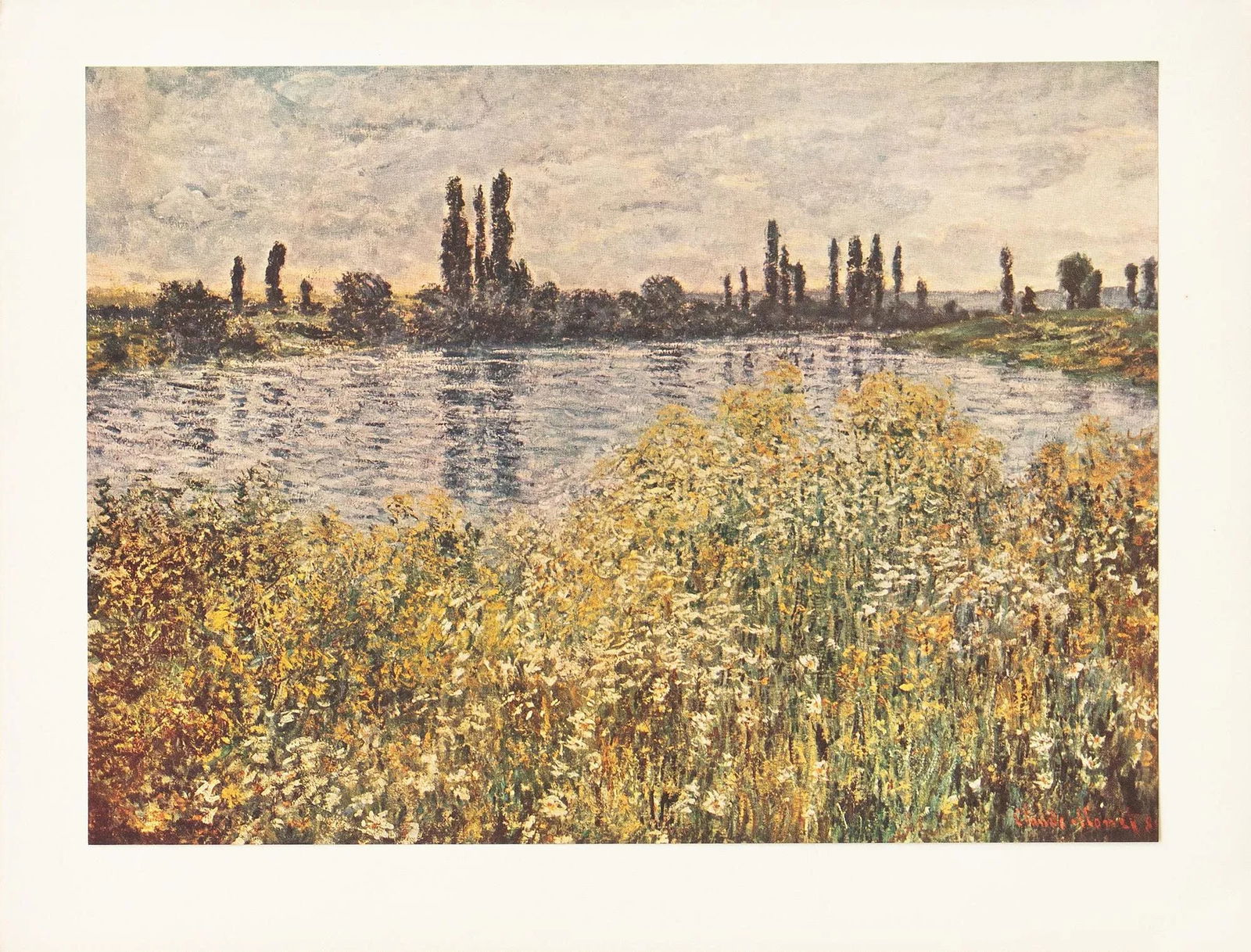 1956 After Claude Monet "Banks of the Seine, Vetheuil", Full-Color Print - 2