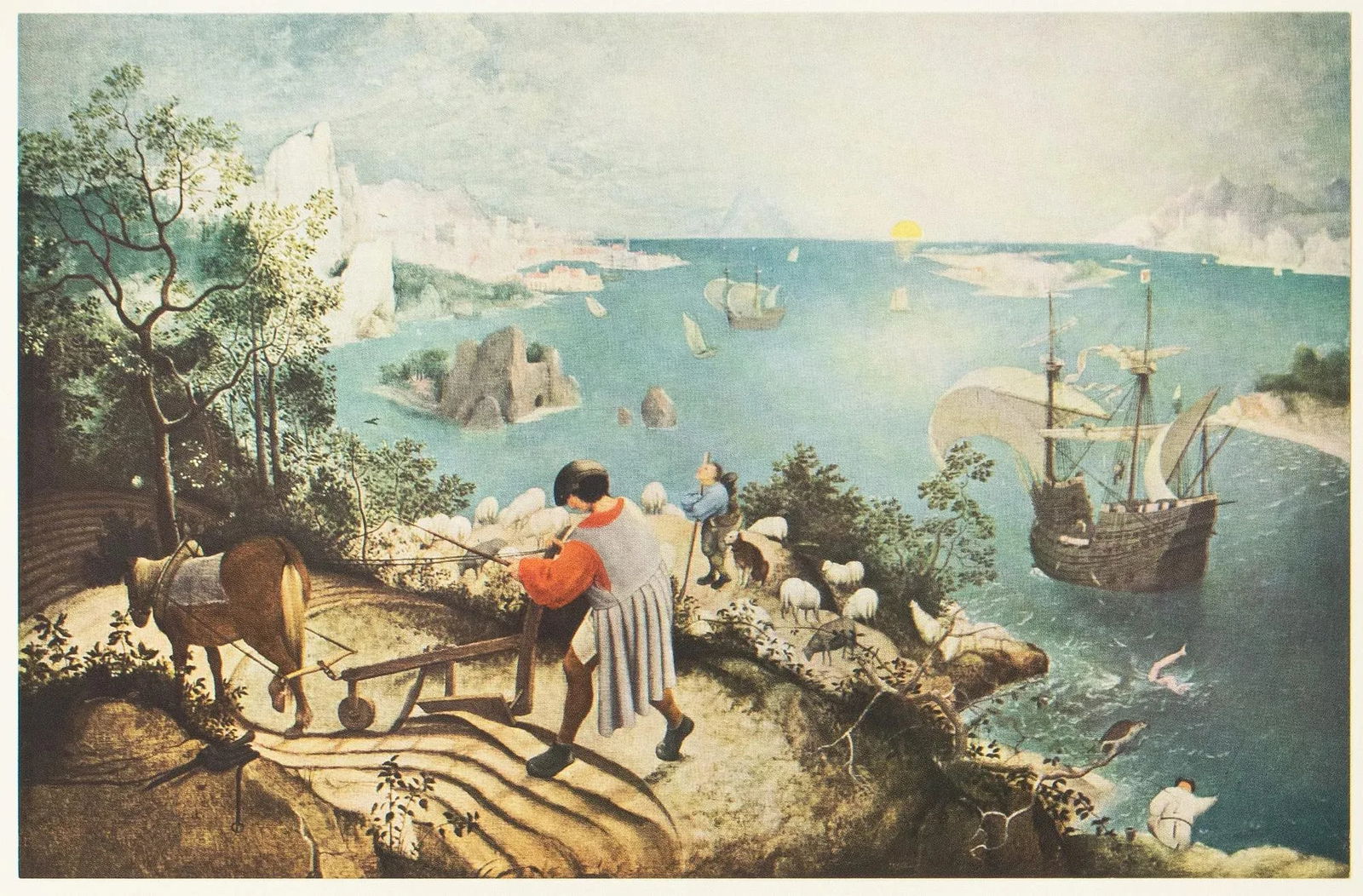 1956 After Pieter Bruegel "The Fall of Icarus", Full-Color Print - 6