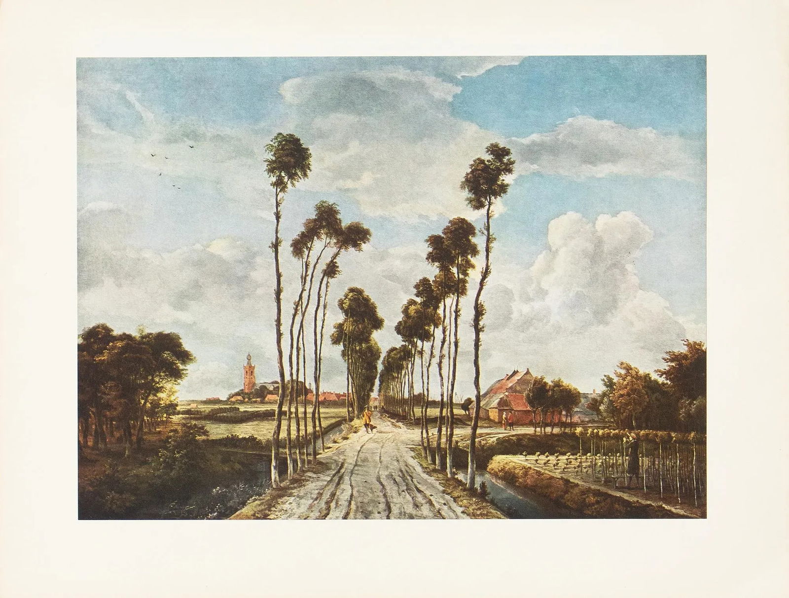 1956 After Meindert Hobbema "The Avenue of Middelharnis", Full-Color Print - 2