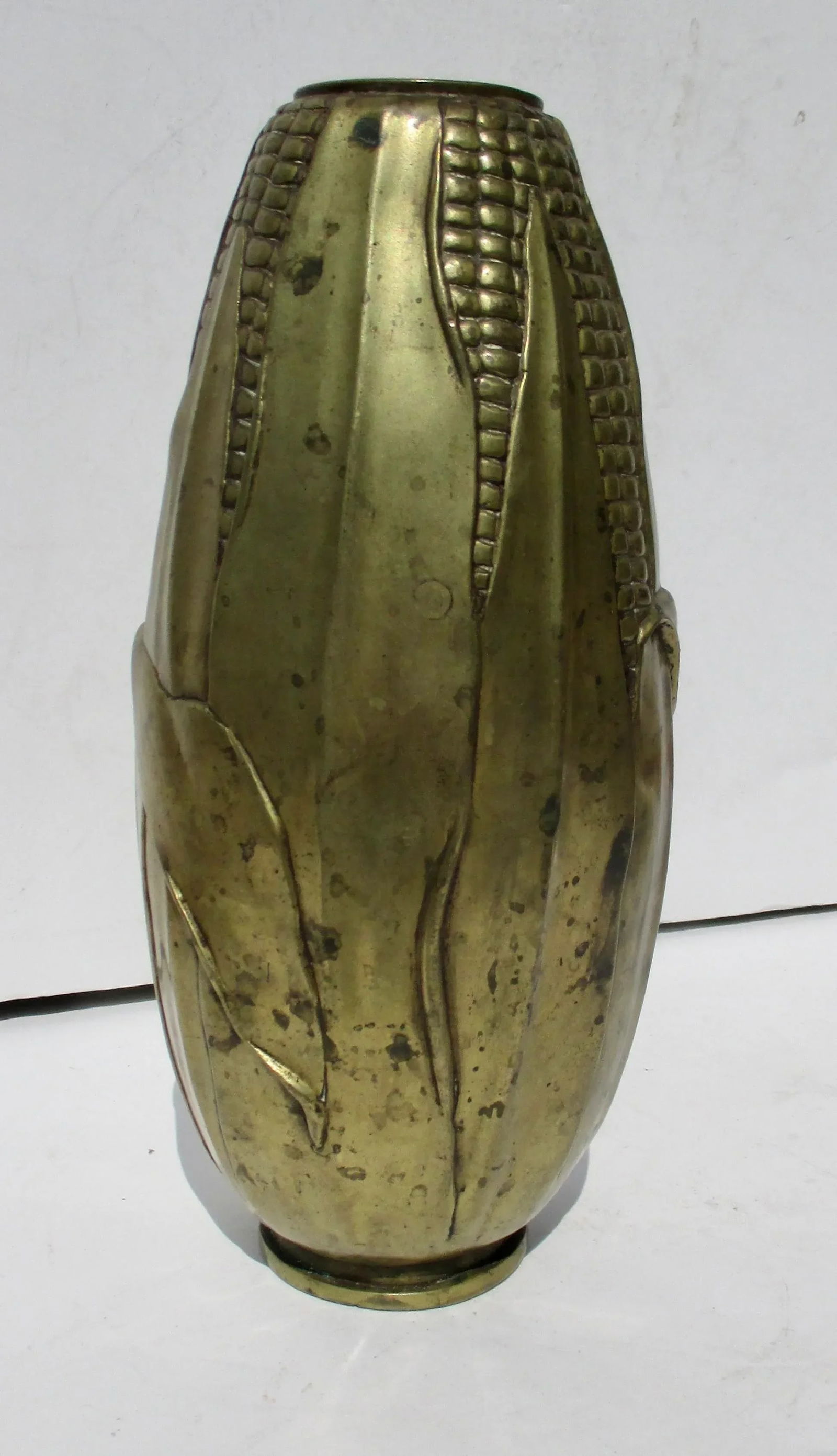 Antique Bronze Corn Cob Vase French Art Nouveau 1900s - 2