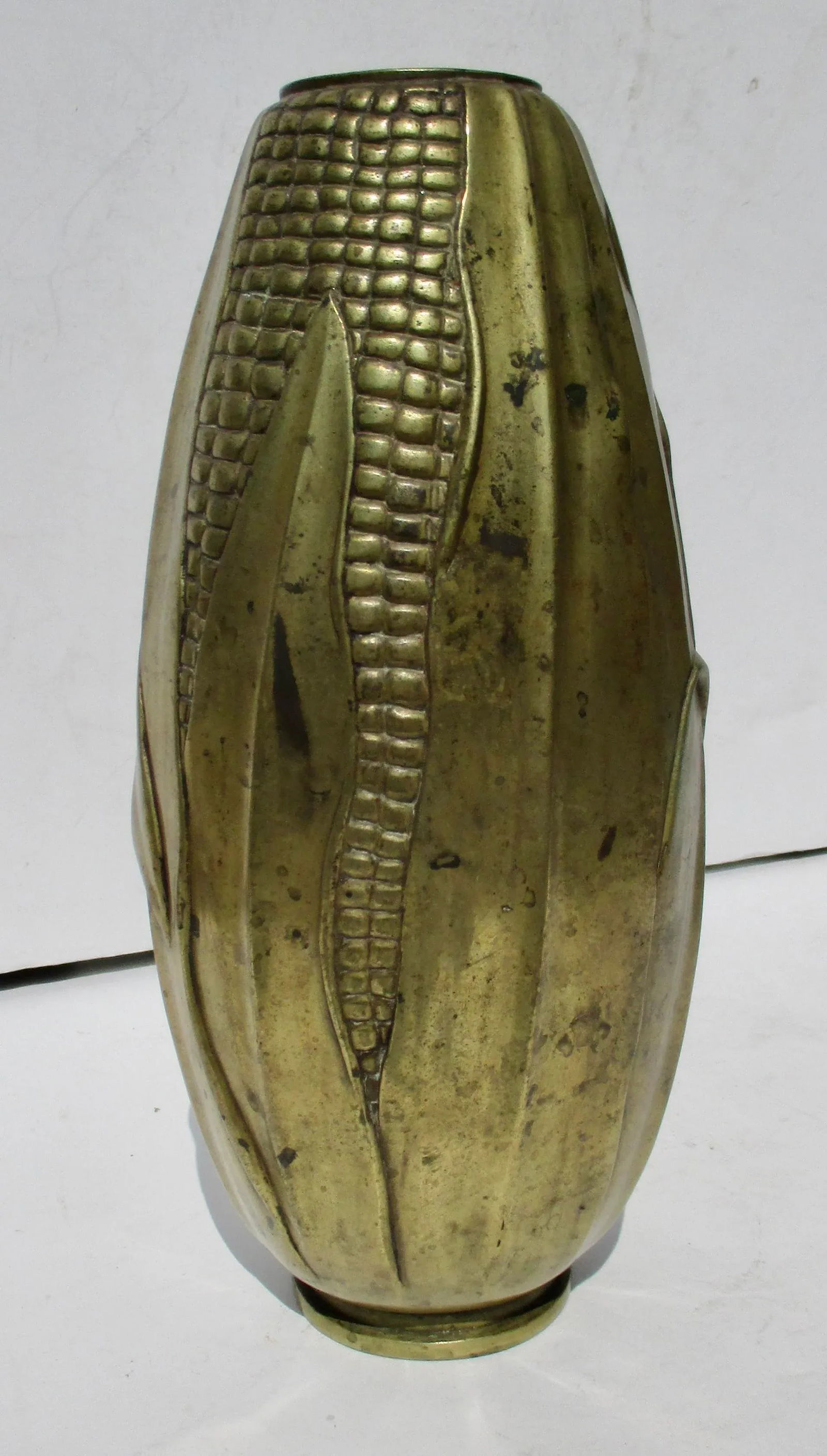 Antique Bronze Corn Cob Vase French Art Nouveau 1900s - 5