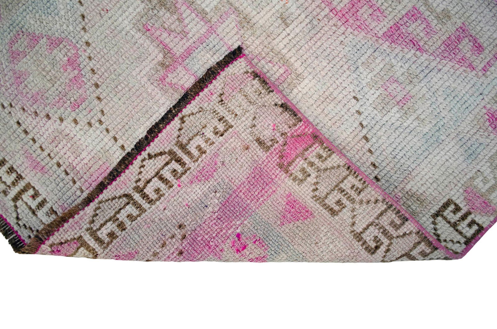 1970s Hand-Knotted Tribal Turkish Hallway Rug Pink - 2"²10"³ × 12"²1"³ - 10