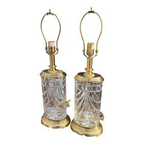 1970s Waterford Crystal Lamps - a Pair