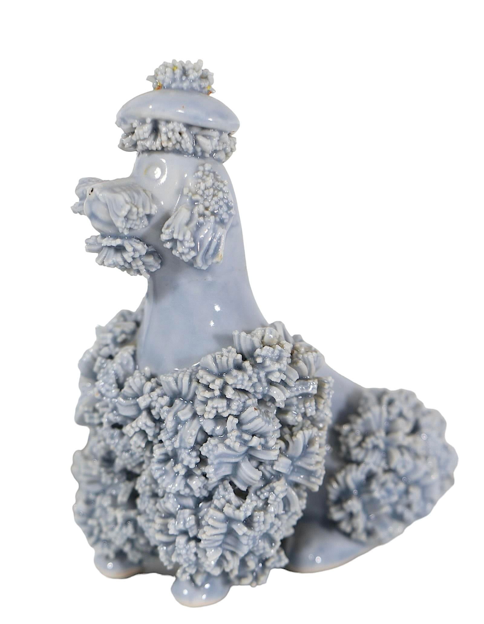 2 Pc. Set Mid Century Spaghetti Pottery Poodle Dogs - 6