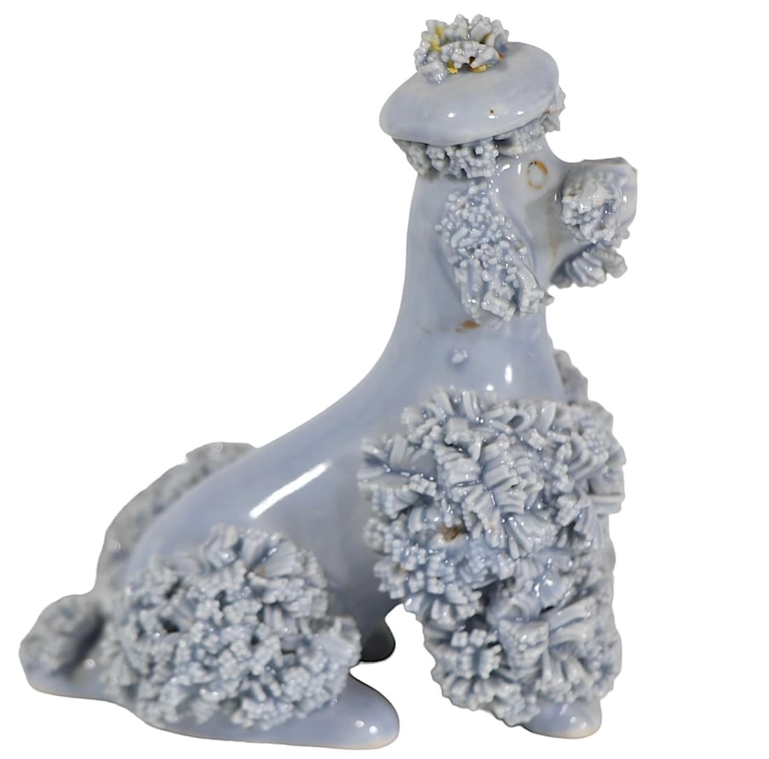 2 Pc. Set Mid Century Spaghetti Pottery Poodle Dogs - 7