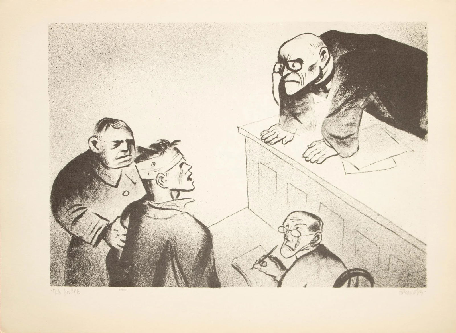 1939 After William Gropper "The Judge", First Edition Period Offset Lithograph - 3