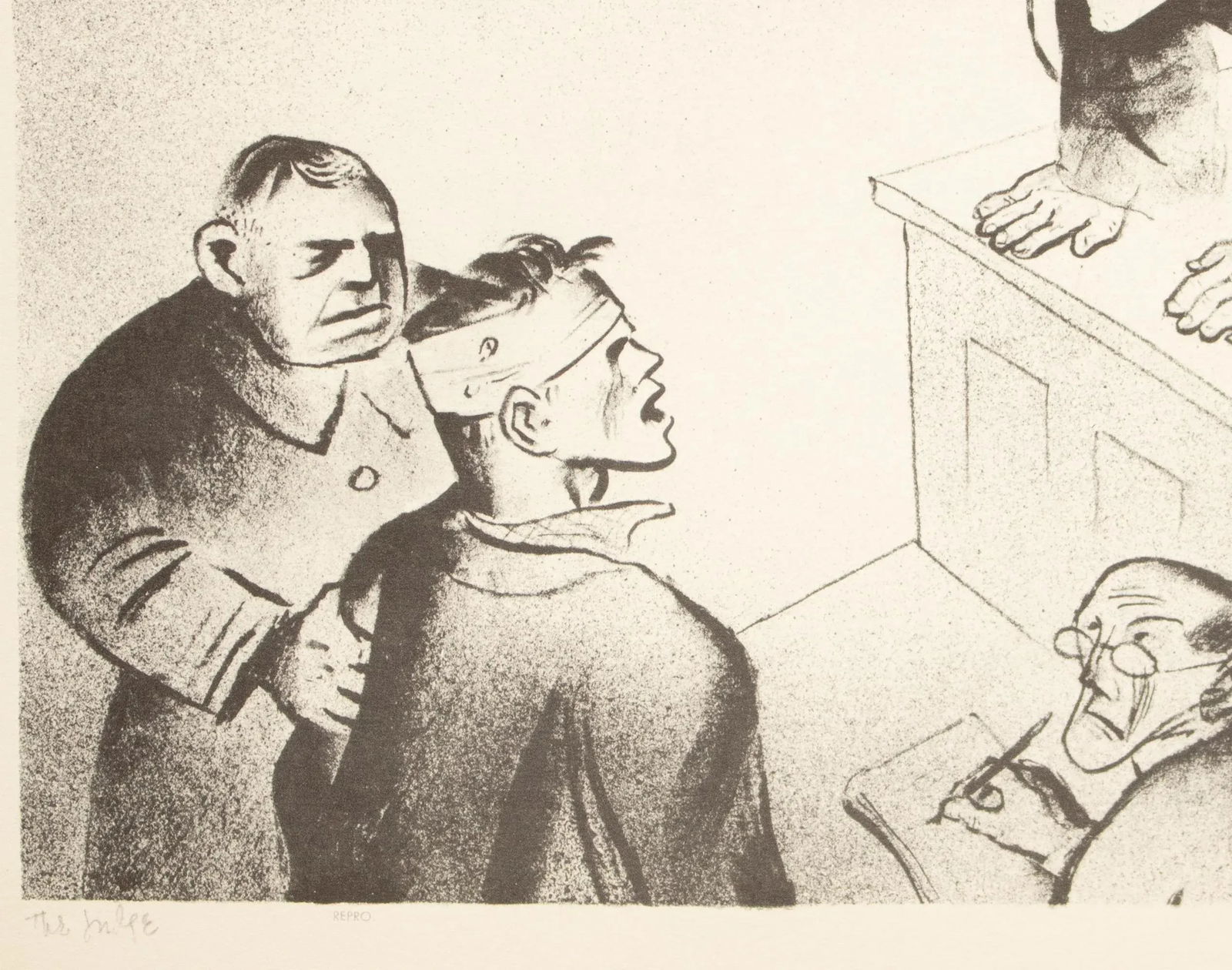 1939 After William Gropper "The Judge", First Edition Period Offset Lithograph - 4