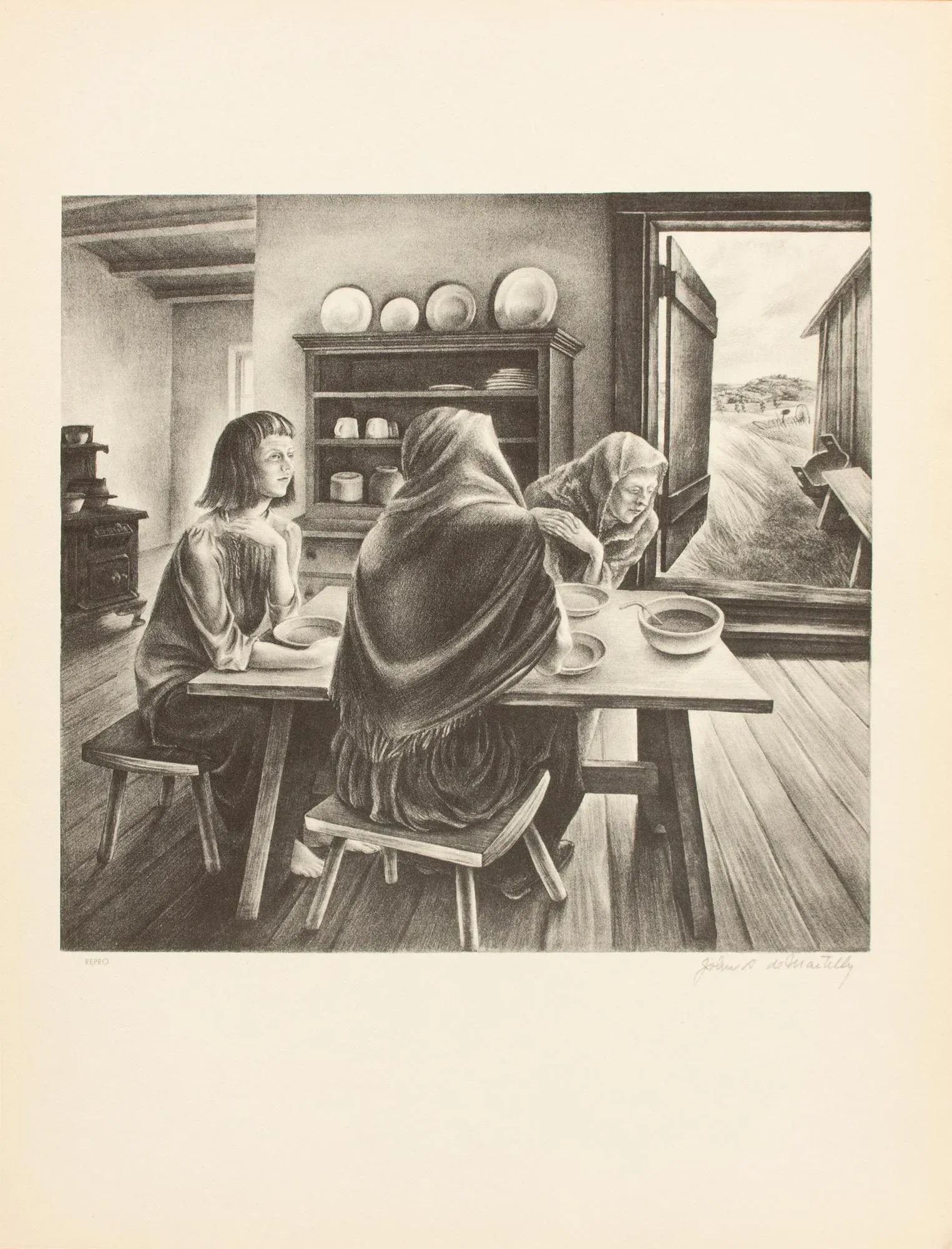 1939 After John S. De Martelly "Give Us This Day", First Edition Period Offset Lithograph - 10