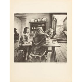 1939 After John S. De Martelly "Give Us This Day", First Edition Period Offset Lithograph