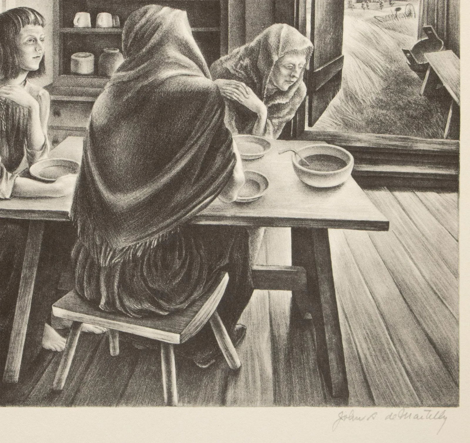 1939 After John S. De Martelly "Give Us This Day", First Edition Period Offset Lithograph - 5