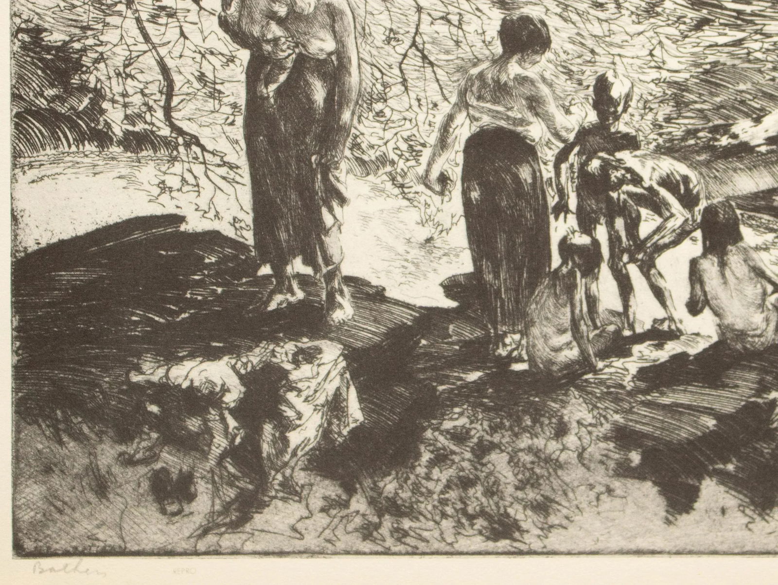 1939 After John E. Costigan "Bathers", First Edition Period Offset Lithograph - 4