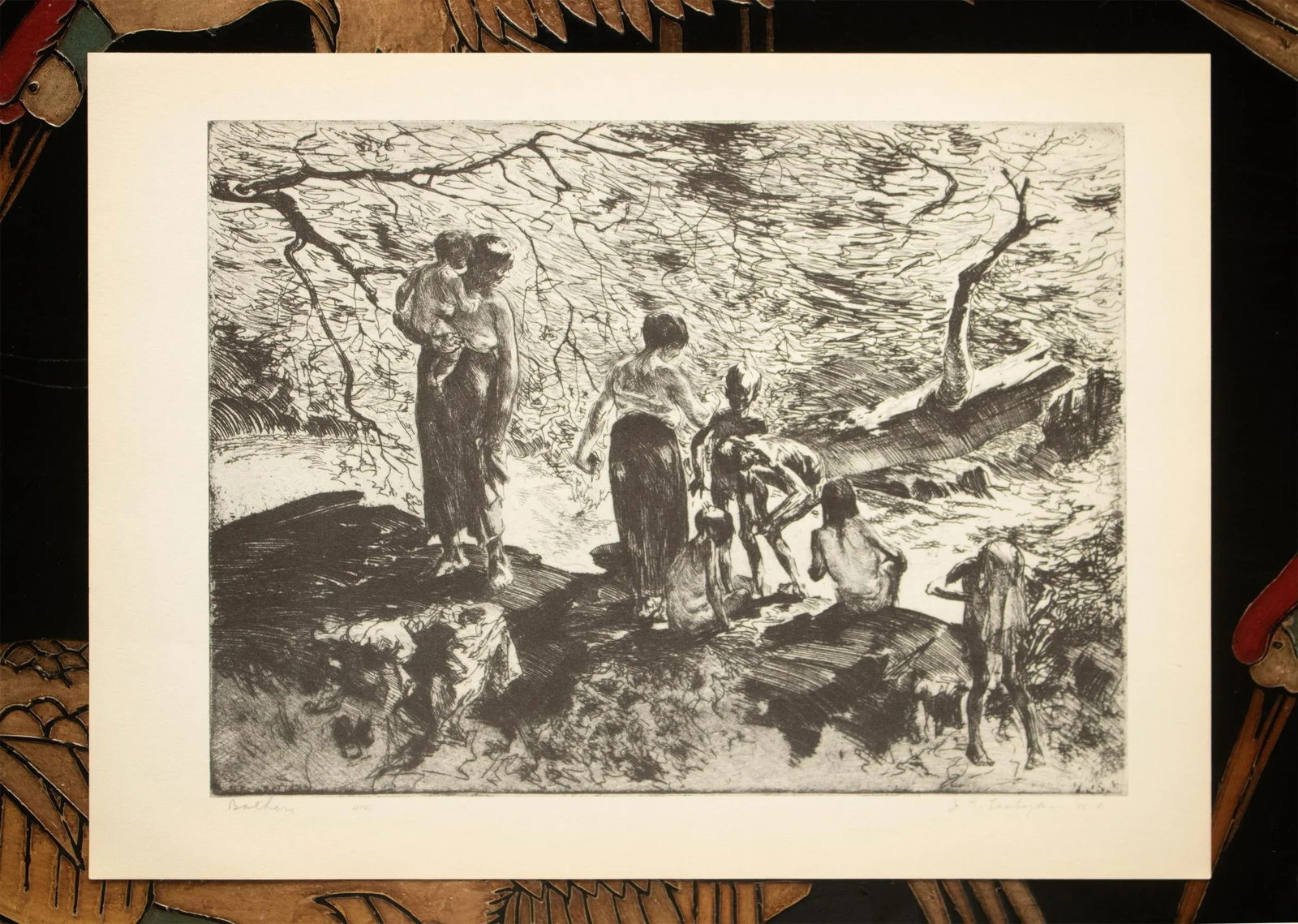 1939 After John E. Costigan "Bathers", First Edition Period Offset Lithograph - 6