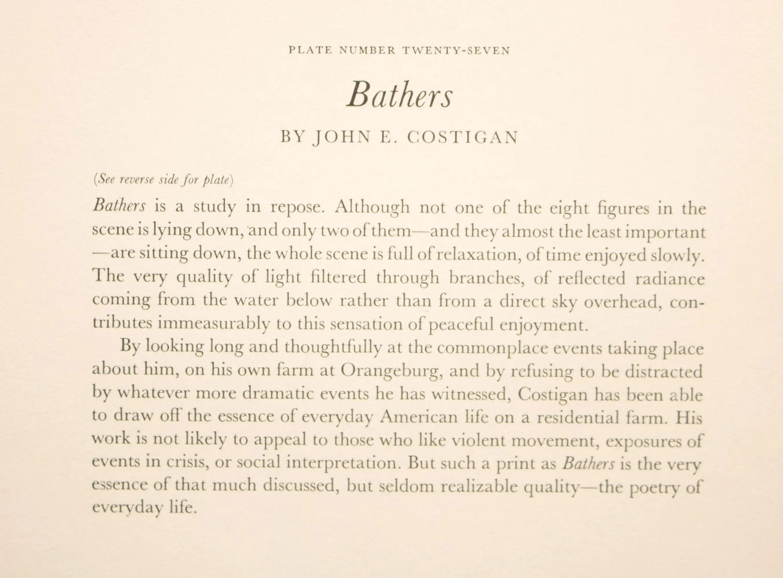 1939 After John E. Costigan "Bathers", First Edition Period Offset Lithograph - 8