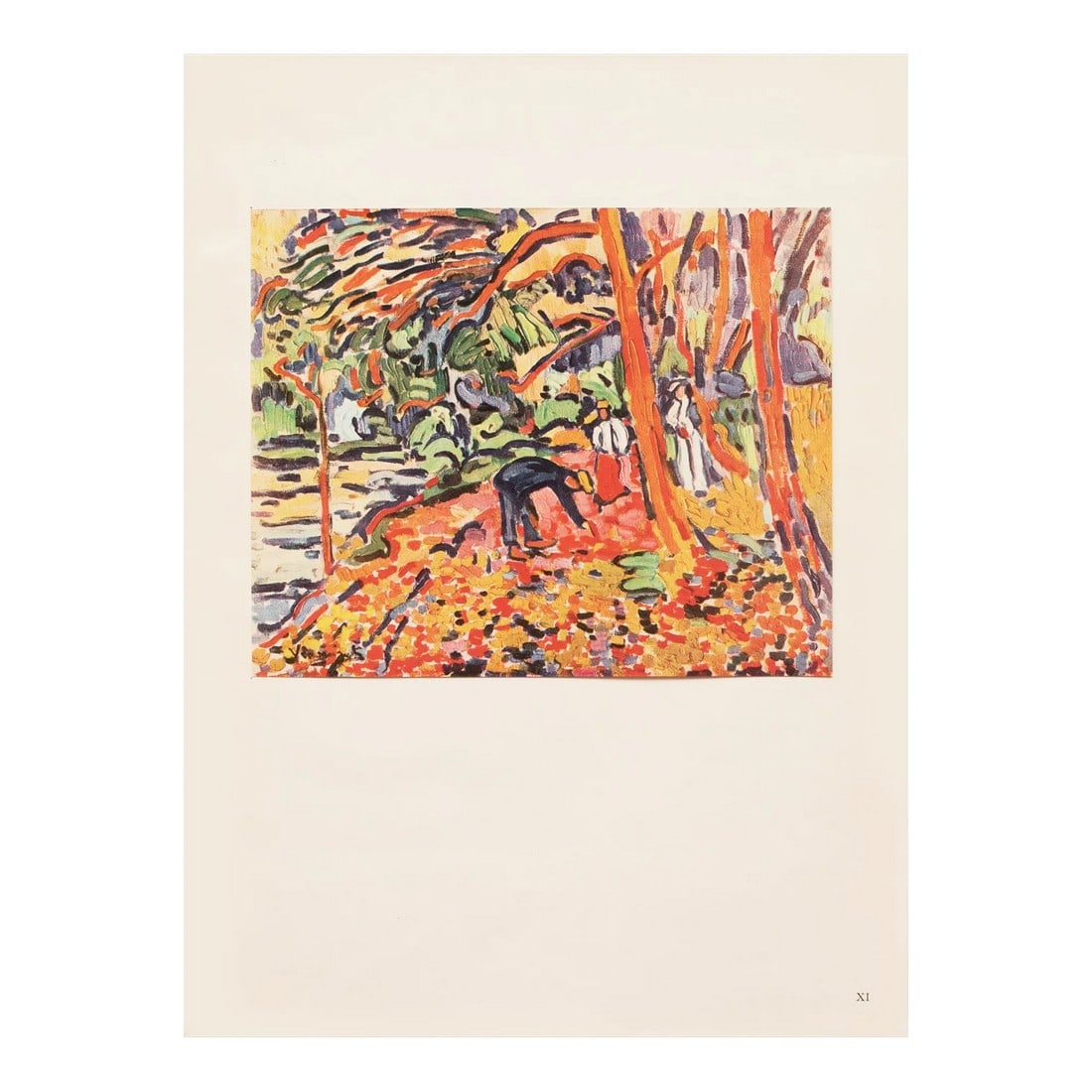 1943 After Maurice Vlaminck "Landscape With Dead Wood", First Edition Offset Lithograph: A stunning period offset lithograph, print, after painitng "Landscape With Dead Wood" (1907) by Maurice De Vlaminck. Signed in the print (printed): "Vlaminck". Printed on one side. Hand tipped-in on