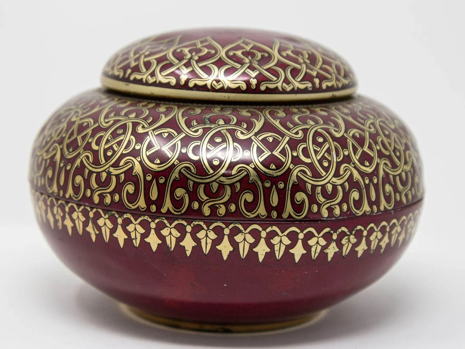 Tchibo Tin Box Red and Gold Arabesque Coffee Container Vintage 1960 Germany - 2
