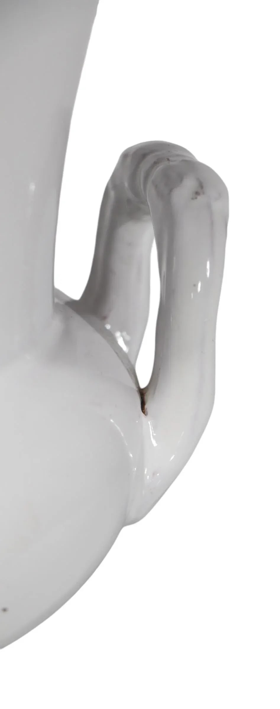 Mid Century White Ceramic Urn Form Table Lamp Made in Italy C 1970's - 7