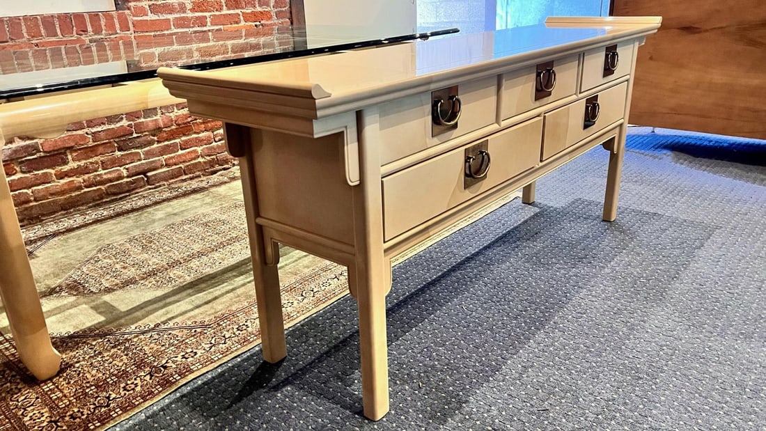 Raymond Sobota 1990s Faux Goatskin Pagoda Sideboard - 3