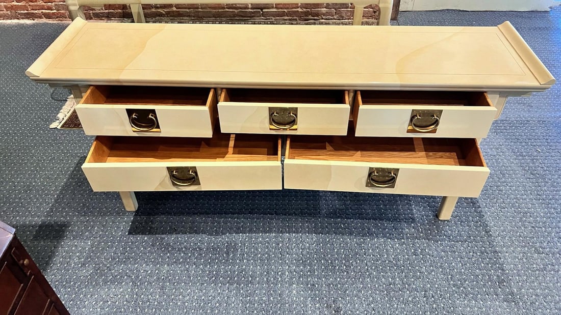 Raymond Sobota 1990s Faux Goatskin Pagoda Sideboard - 4