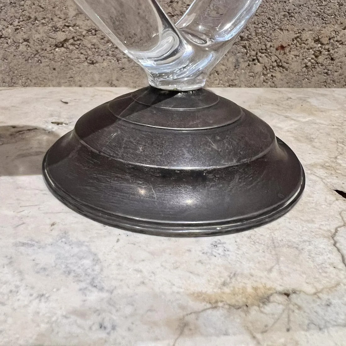 1960s W M Rogers Sterling Silver Glass Candelabra - 3