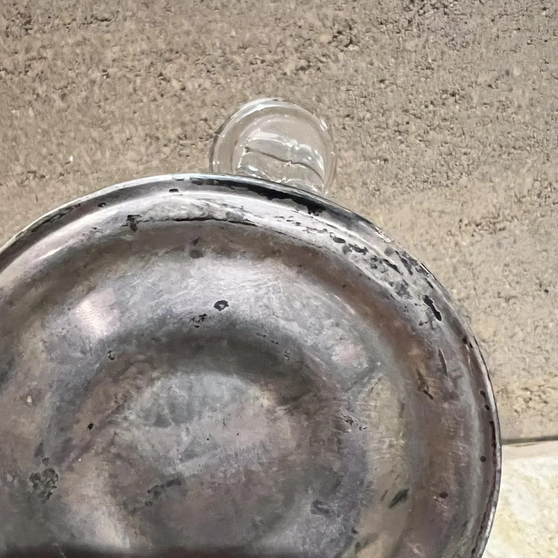 1960s W M Rogers Sterling Silver Glass Candelabra - 5