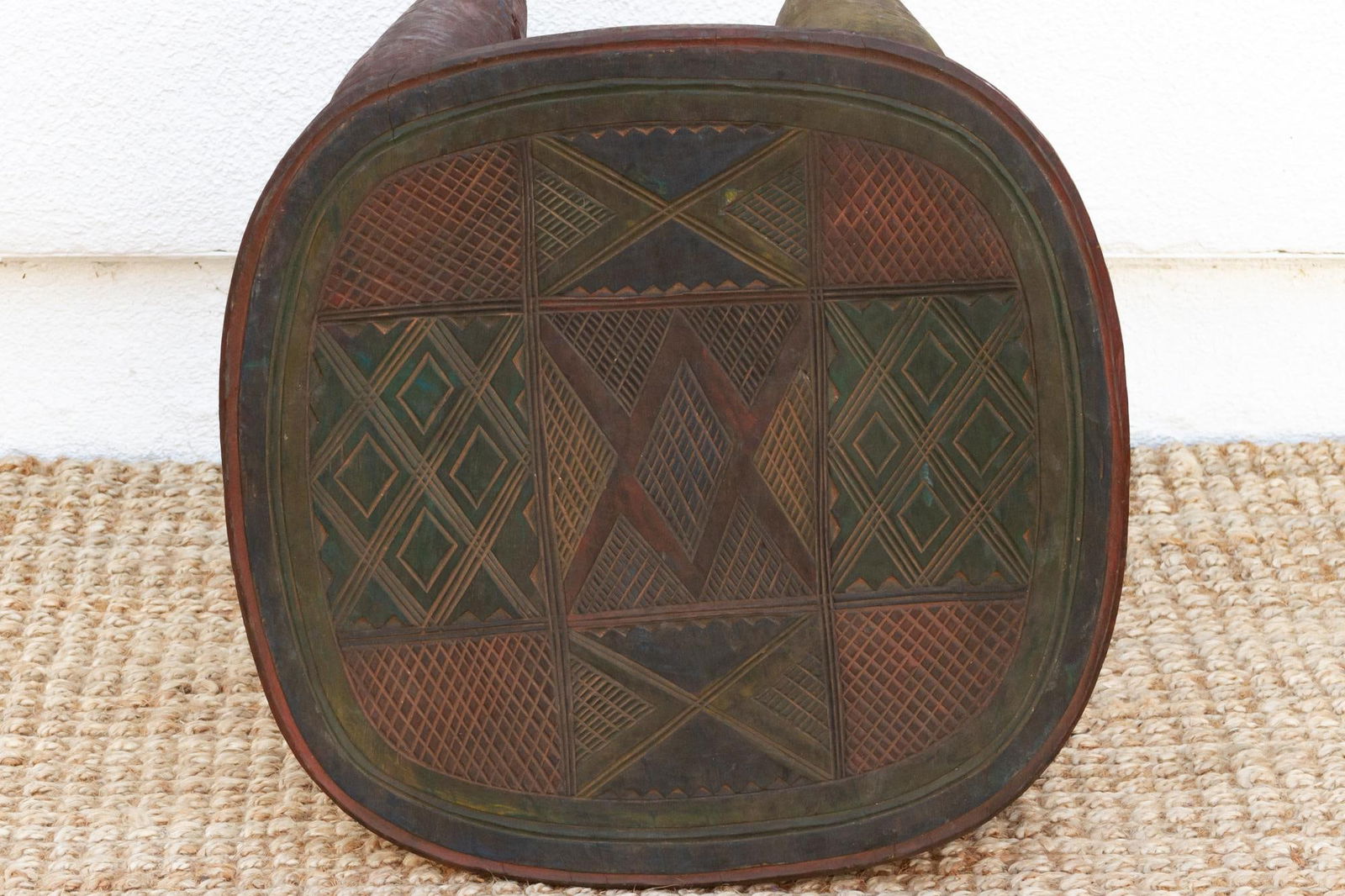 Vintage Carved Painted Tribal Nupe Table - 5