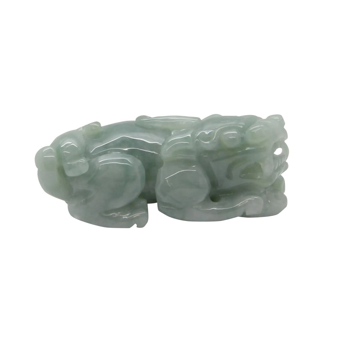 Detail Chinese Hand Carved Natural Jade Feng Shui Lucky Pixiu Figure Pendant: In the Chinese culture, Pixiu symbolizes fortune protector. There are two types of Pixiu - one horn ( Tian Lu ) has the ability towards off evil, two horns ( Tian Lu ) is believed to prevent wealth