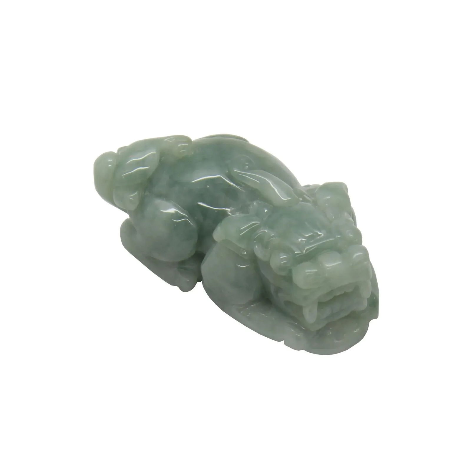 Detail Chinese Hand Carved Natural Jade Feng Shui Lucky Pixiu Figure Pendant - 2