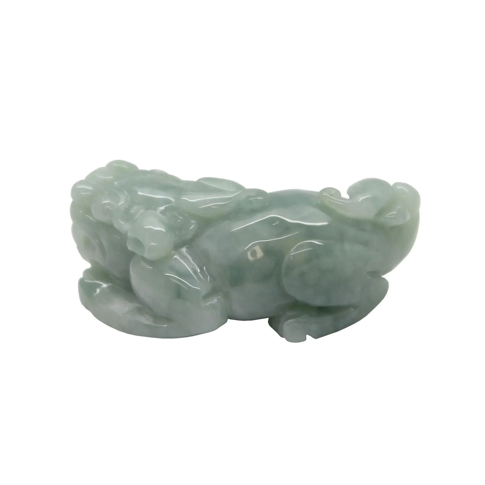 Detail Chinese Hand Carved Natural Jade Feng Shui Lucky Pixiu Figure Pendant - 4