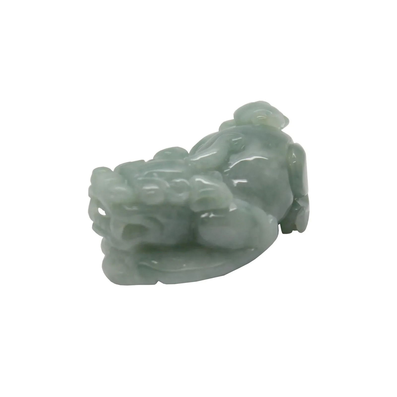 Detail Chinese Hand Carved Natural Jade Feng Shui Lucky Pixiu Figure Pendant - 5
