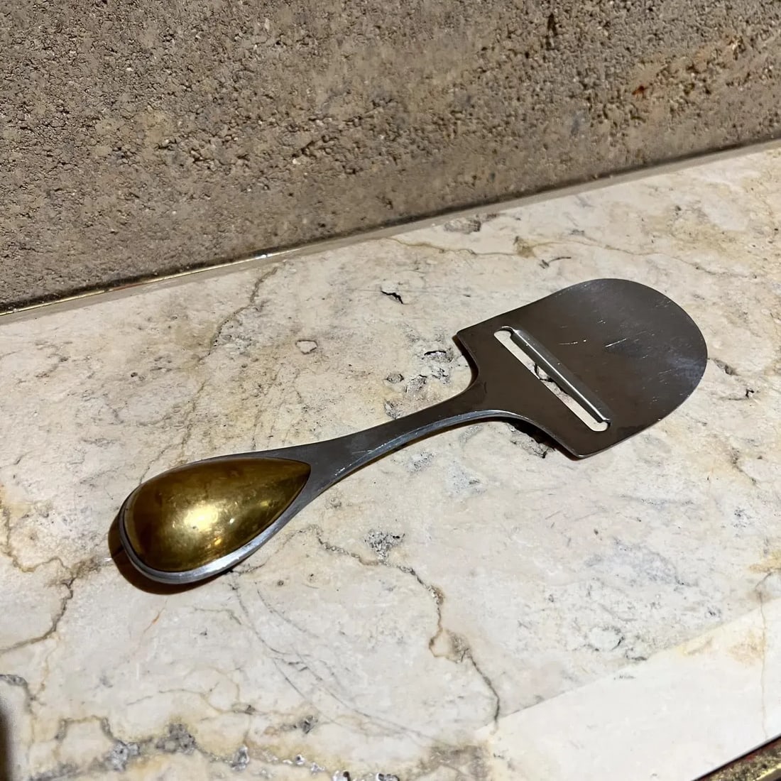 1960s Dansk Brass Stainless Cheese Slicer Japan - 5