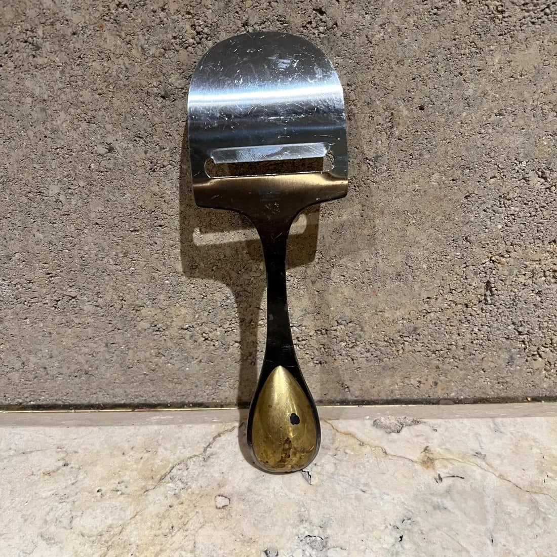 1960s Dansk Brass Stainless Cheese Slicer Japan - 6