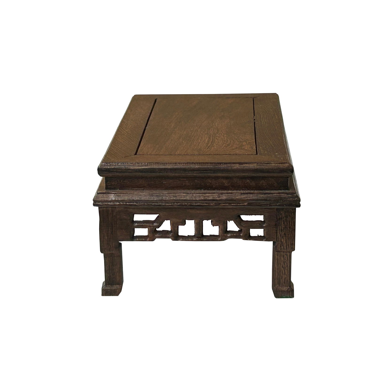 9" Light Brown Feather Pattern Rectangular Wood Display Stand Riser - 2